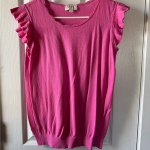 Pink Ruffle Sleeve Women's Top